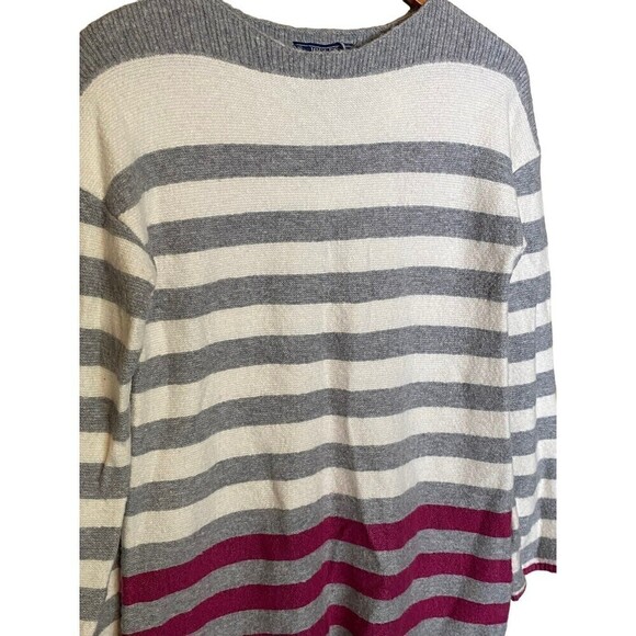 Joules Sweater Size 4 Rowena Boat Neck Jumper Grey Pink Striped Pull On NEW - Picture 4 of 8